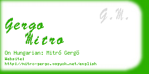 gergo mitro business card