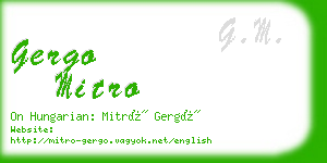 gergo mitro business card